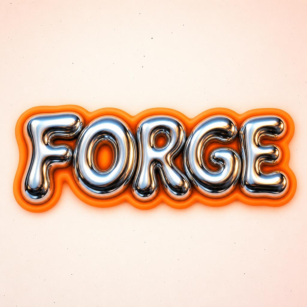 The Forge — chrome typography